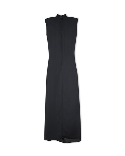 GERDA — Black Gold-Detail Slit Dress