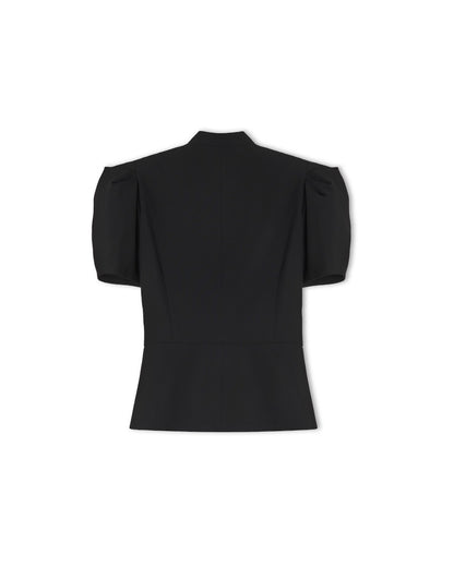 AUDREY Black Tie Neck Blouse