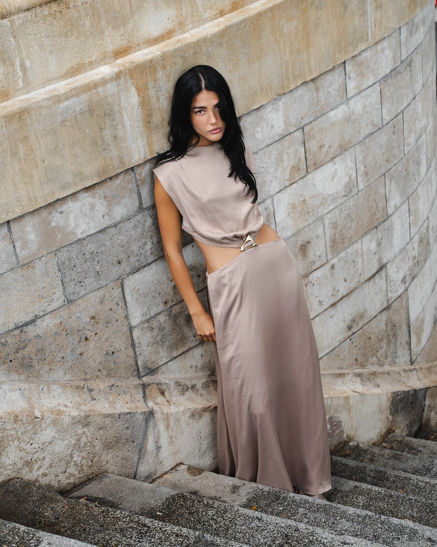 GABRIELA Open Back Maxi Dress