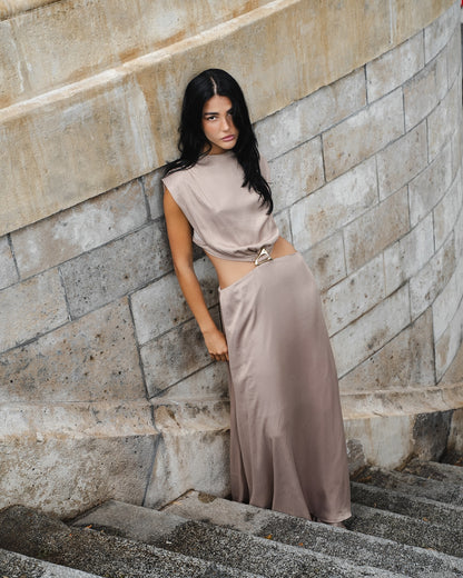 GABRIELA Open Back Maxi Dress